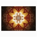 Elegant, Decorative Kaleidoskop In Gold And Red Large Glasses Cloth Front