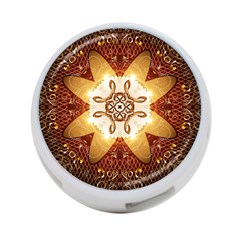 Elegant, Decorative Kaleidoskop In Gold And Red 4-port Usb Hub (two Sides) 