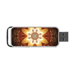 Elegant, Decorative Kaleidoskop In Gold And Red Portable Usb Flash (one Side) by FantasyWorld7