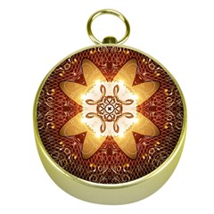 Elegant, Decorative Kaleidoskop In Gold And Red Gold Compasses by FantasyWorld7