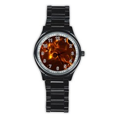 Fire And Flames In The Universe Stainless Steel Round Watches