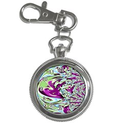 Purple, Green, And Blue Abstract Key Chain Watches