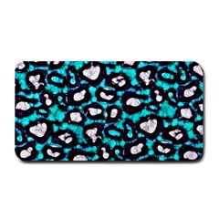 Turquoise Black Cheetah Abstract  Medium Bar Mats