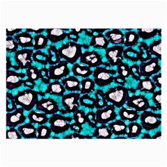 Turquoise Blue Cheetah Abstract  Large Glasses Cloth (2-side)