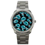 Turquoise Sassy Lips  Sport Metal Watches Front