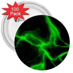 Cosmic Energy Green 3  Buttons (100 Pack) 