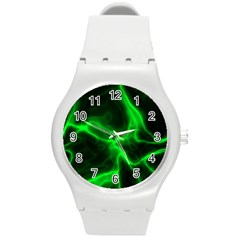 Cosmic Energy Green Round Plastic Sport Watch (m)