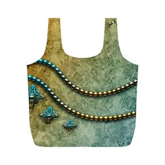 Elegant Vintage With Pearl Necklace Full Print Recycle Bags (m)  by FantasyWorld7