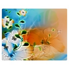 Wonderful Flowers In Colorful And Glowing Lines Double Sided Flano Blanket (medium) 