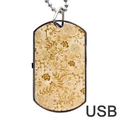 Flower Pattern In Soft  Colors Dog Tag Usb Flash (one Side)