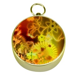 Glowing Colorful Flowers Gold Compasses