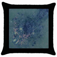 Vintage Floral In Blue Colors Throw Pillow Cases (black)