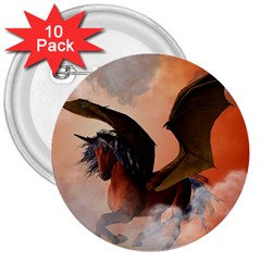 The Dark Unicorn 3  Buttons (10 Pack) 