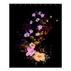 Awesome Flowers With Fire And Flame Shower Curtain 60  X 72  (medium) 