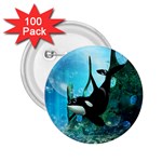 Orca Swimming In A Fantasy World 2.25  Buttons (100 pack)  Front