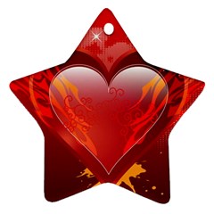 Heart Star Ornament (two Sides) 