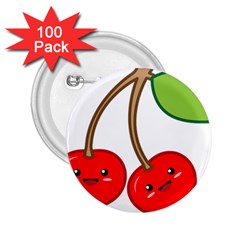 Kawaii Cherry 2 25  Buttons (100 Pack) 