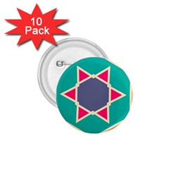 Red Retro Star 1 75  Button (10 Pack) 