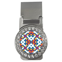 Shapes In Rectangles Pattern Money Clip (cz)