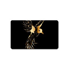 Beautiful Bird In Gold And Black Magnet (name Card) by FantasyWorld7