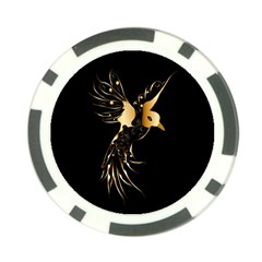 Beautiful Bird In Gold And Black Poker Chip Card Guards (10 Pack) 