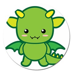 Kawaii Dragon Magnet 5  (round)