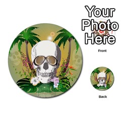 Funny Skull With Sunglasses And Palm Multi-purpose Cards (round)  by FantasyWorld7