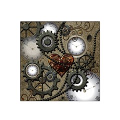 Steampunk With Clocks And Gears And Heart Satin Bandana Scarf