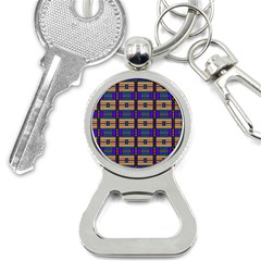 Rectangles And Stripes Pattern Bottle Opener Key Chain