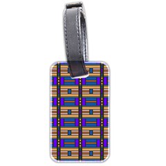 Rectangles And Stripes Pattern Luggage Tag (two Sides)