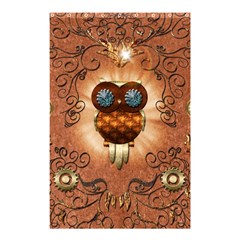 Steampunk, Funny Owl With Clicks And Gears Shower Curtain 48  X 72  (small)  by FantasyWorld7