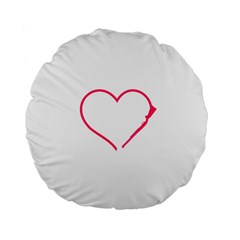 Customizable Shotgun Heart Standard 15  Premium Flano Round Cushions