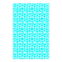 Aqua Turquoise And White Owl Pattern Shower Curtain 48  X 72  (small)  by GardenOfOphir