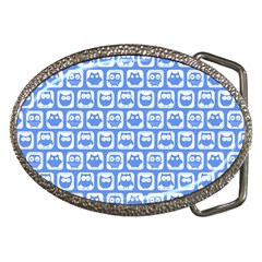 Blue And White Owl Pattern Belt Buckles