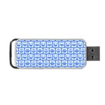 Blue And White Owl Pattern Portable USB Flash (One Side) Front