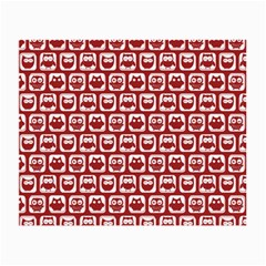 Red And White Owl Pattern Small Glasses Cloth (2-side)