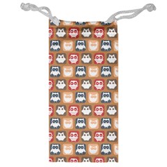 Colorful Whimsical Owl Pattern Jewelry Bags by GardenOfOphir