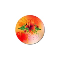 Awesome Red Flowers With Leaves Golf Ball Marker (10 Pack) by FantasyWorld7