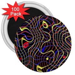 Ribbon Chaos 2 Black  3  Magnets (100 Pack)