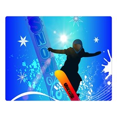 Snowboarding Double Sided Flano Blanket (large) 