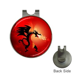 Funny, Cute Dragon With Fire Hat Clips With Golf Markers by FantasyWorld7