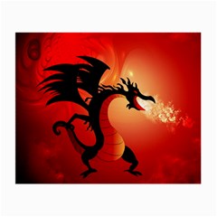 Funny, Cute Dragon With Fire Small Glasses Cloth (2-side) by FantasyWorld7