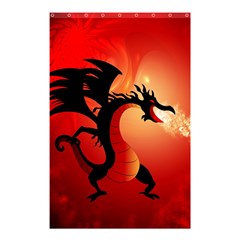 Funny, Cute Dragon With Fire Shower Curtain 48  X 72  (small)  by FantasyWorld7