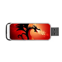 Funny, Cute Dragon With Fire Portable Usb Flash (one Side) by FantasyWorld7