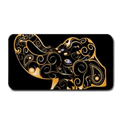 Beautiful Elephant Made Of Golden Floral Elements Medium Bar Mats