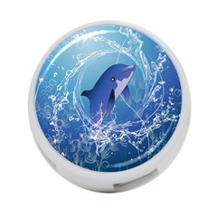 Cute Dolphin Jumping By A Circle Amde Of Water 4-port Usb Hub (one Side)