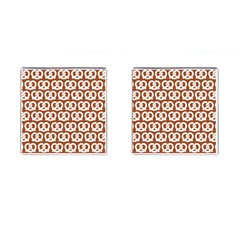 Brown Pretzel Illustrations Pattern Cufflinks (square) by GardenOfOphir