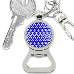 Blue Pretzel Illustrations Pattern Bottle Opener Key Chains by GardenOfOphir