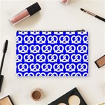 Blue Pretzel Illustrations Pattern Cosmetic Bag (Medium)  Back