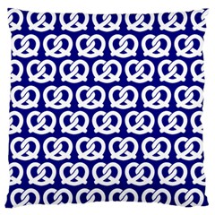 Navy Pretzel Illustrations Pattern Large Flano Cushion Cases (two Sides)  by GardenOfOphir